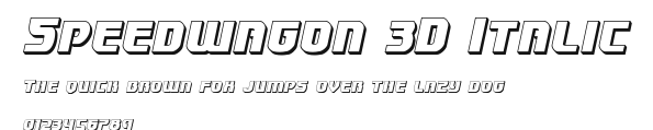 Speedwagon 3D Italic Preview