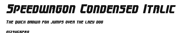 Speedwagon Condensed Italic Preview