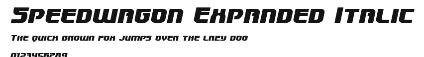 Speedwagon Expanded Italic Preview