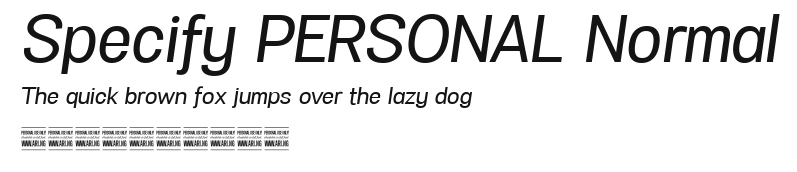 Specify PERSONAL Normal Preview