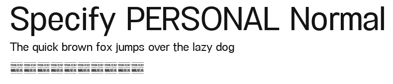 Specify PERSONAL Normal Preview