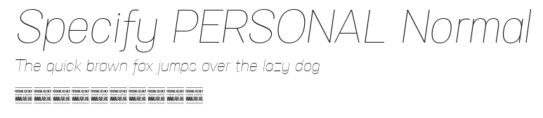 Specify PERSONAL Normal Preview