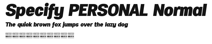 Specify PERSONAL Normal Preview