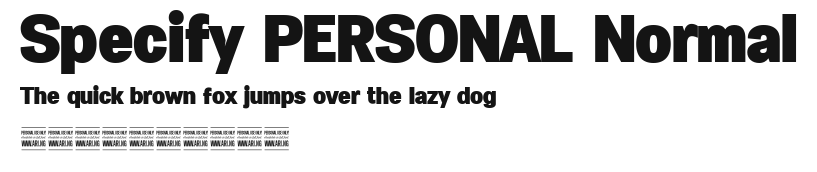 Specify PERSONAL Normal Preview