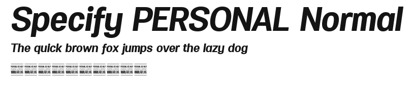 Specify PERSONAL Normal Preview
