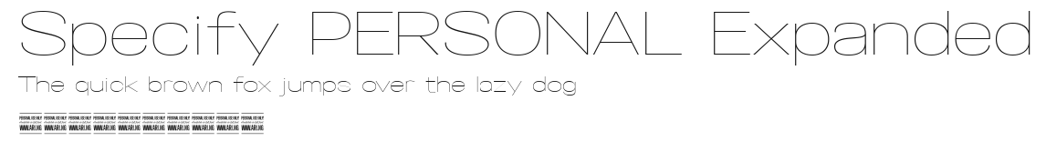 Specify PERSONAL Expanded Preview