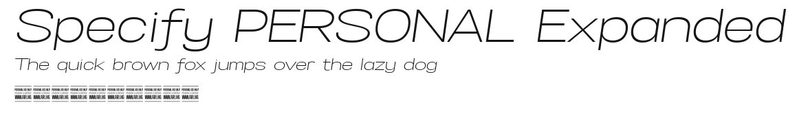 Specify PERSONAL Expanded Preview