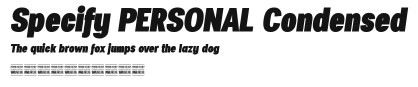 Specify PERSONAL Condensed Preview