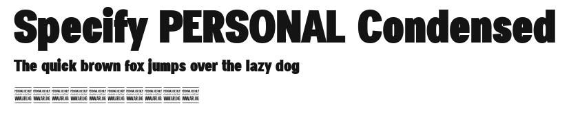 Specify PERSONAL Condensed Preview