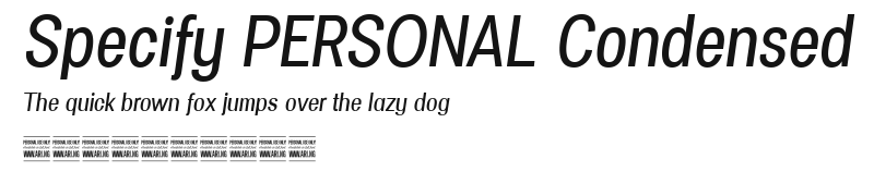 Specify PERSONAL Condensed Preview