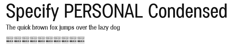 Specify PERSONAL Condensed Preview