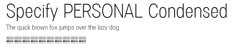Specify PERSONAL Condensed Preview