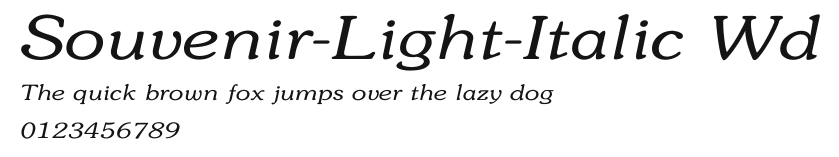 Souvenir-Light-Italic Wd Preview