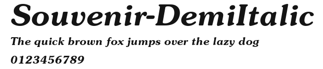 Souvenir-DemiItalic Preview