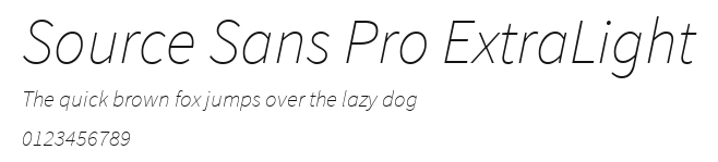 Source Sans Pro ExtraLight Preview