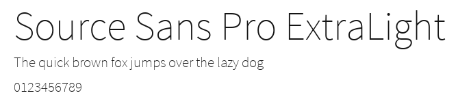 Source Sans Pro ExtraLight Preview