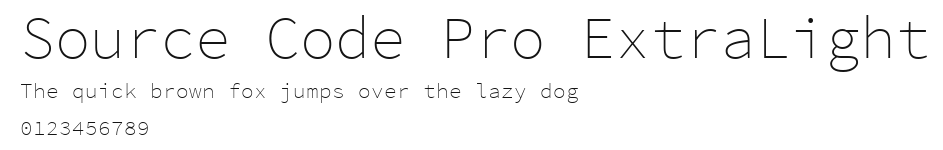 Source Code Pro ExtraLight Preview