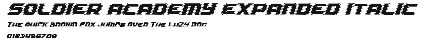 Soldier Academy Expanded Italic Preview
