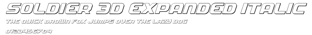 Soldier 3D Expanded Italic Preview