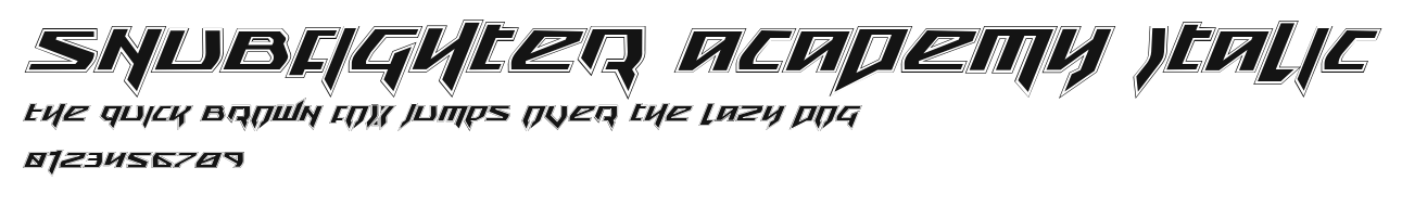 Snubfighter Academy Italic Preview