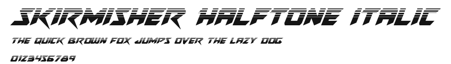 Skirmisher Halftone Italic Preview