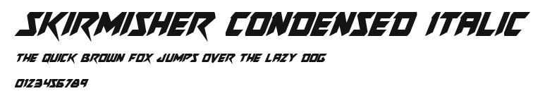 Skirmisher Condensed Italic Preview