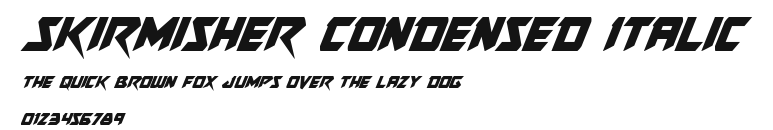Skirmisher Condensed Italic Preview