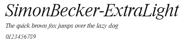 SimonBecker-ExtraLight Preview