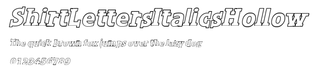 ShirtLettersItalicsHollow Preview