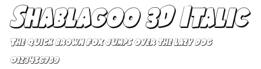 Shablagoo 3D Italic Preview