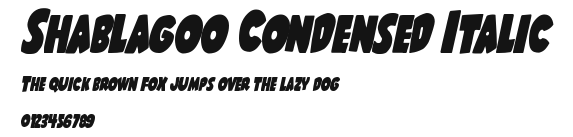 Shablagoo Condensed Italic Preview