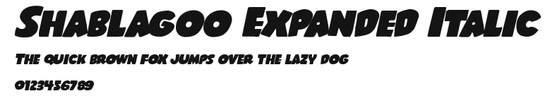 Shablagoo Expanded Italic Preview