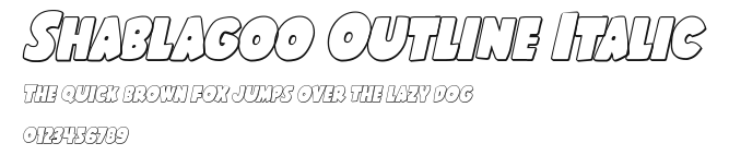 Shablagoo Outline Italic Preview