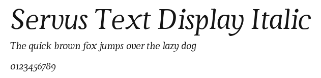 Servus Text Display Italic Preview