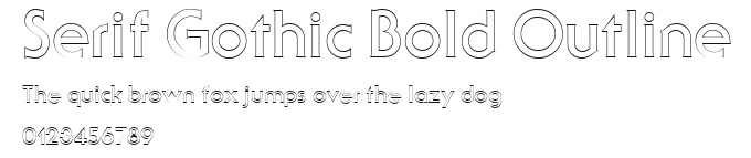 Serif Gothic Bold Outline Preview