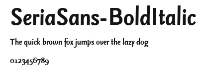 SeriaSans-BoldItalic Preview