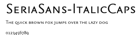 SeriaSans-ItalicCaps Preview