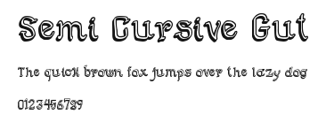 Semi Cursive Gut Preview
