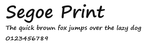 Segoe Print Preview