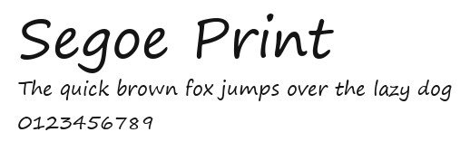 Segoe Print Preview