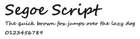 Segoe Script Preview