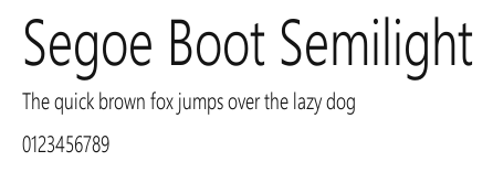 Segoe Boot Semilight Preview