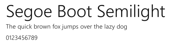 Segoe Boot Semilight Preview