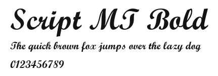 Script MT Bold Preview
