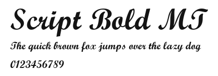 Script Bold MT Preview
