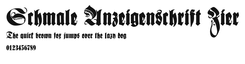 Schmale Anzeigenschrift Zier Preview
