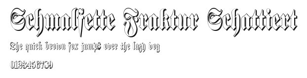 Schmalfette Fraktur Schattiert Preview