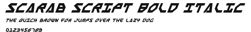 Scarab Script Bold Italic Preview