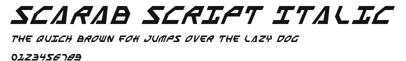 Scarab Script Italic Preview