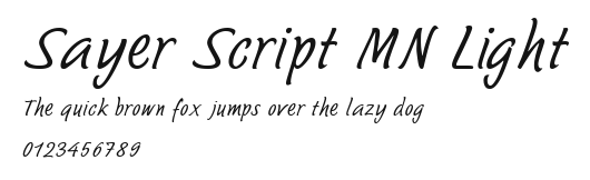Sayer Script MN Light Preview
